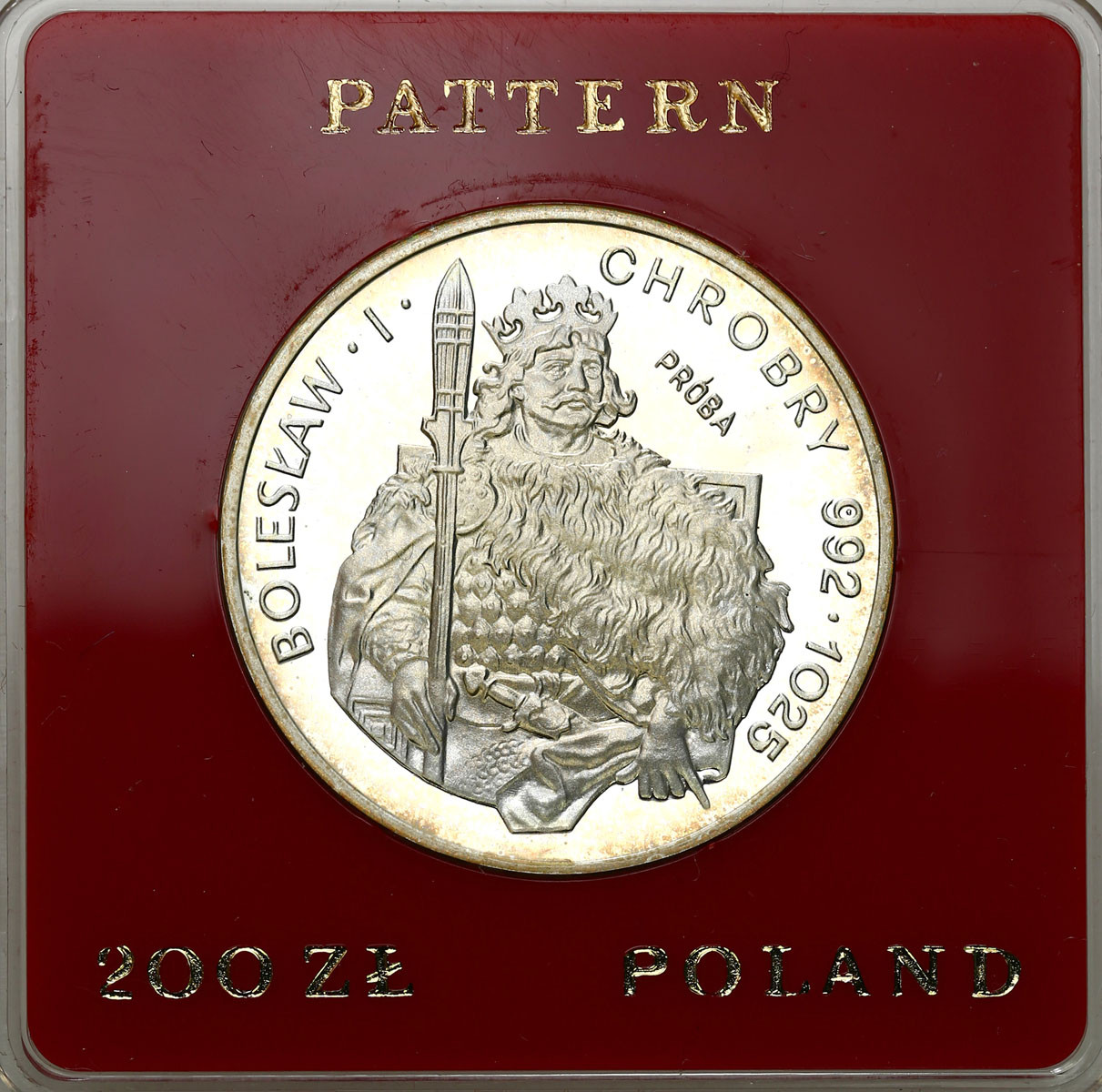 PRL. PRÓBA srebro 200 złotych 1980 Chrobry – półpostać